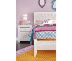 Paxberry Whitewash Carved Medallion Full Headboard -Home Furniture 810458221 4 1