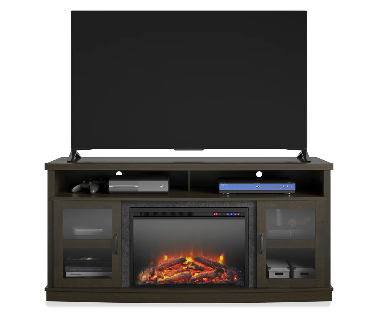 63" Rollins Espresso Electric Fireplace Console 4 63" Rollins Espresso Electric Fireplace Console - Image 2