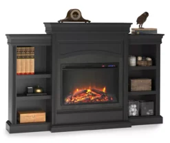 69" Shoreleaf Black Mantel Electric Fireplace -Home Furniture 810465004 5