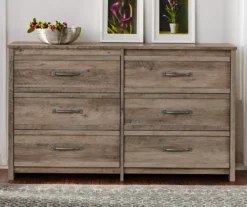Duncan Gray Oak 6-Drawer Dresser -Home Furniture 810465129 1