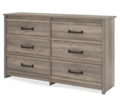 Duncan Gray Oak 6-Drawer Dresser -Home Furniture 810465129 4