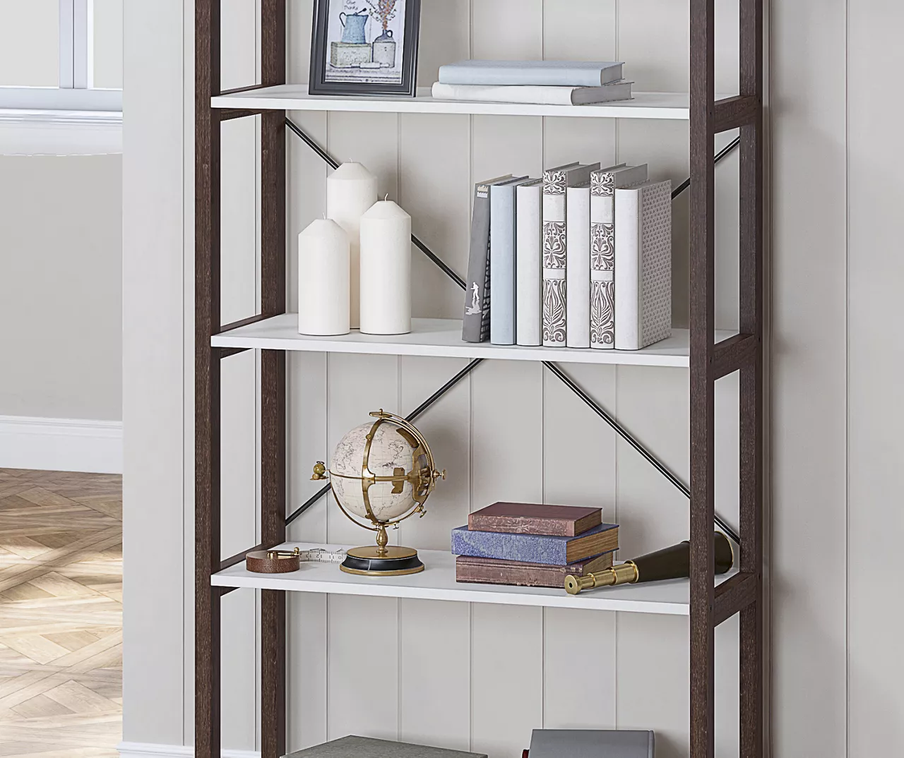 Farmhouse 5-Tier Bookshelf 4 Farmhouse 5-Tier Bookshelf - Image 2