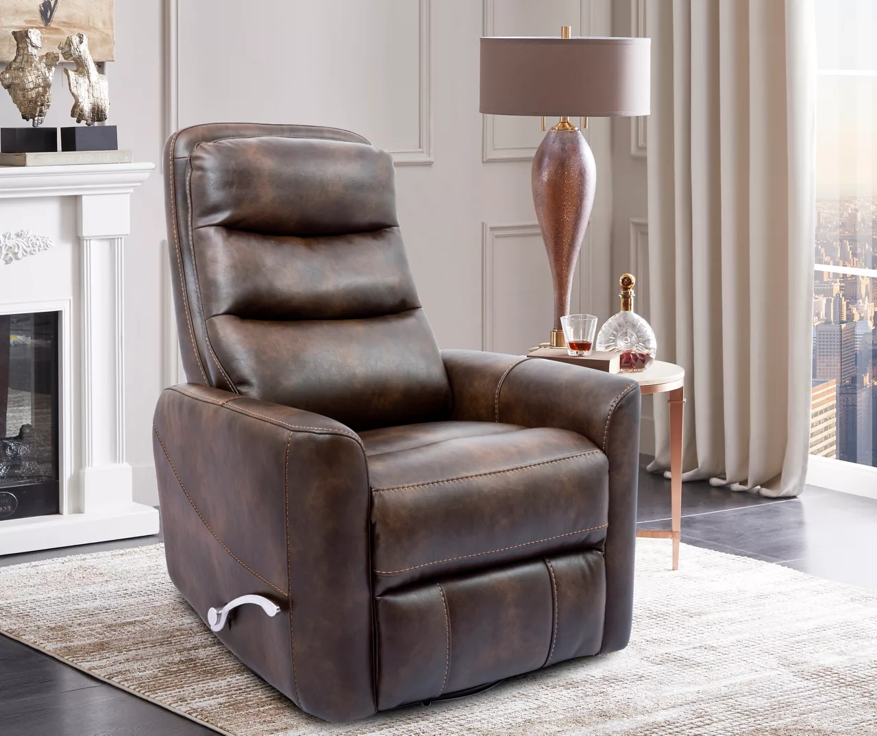 Real Living Bolero Faux Leather Swivel Glider Recliner 6 Real Living Bolero Faux Leather Swivel Glider Recliner - Image 4