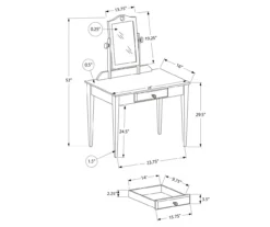 White Wood Vanity With Mirror -Home Furniture 810502793 3