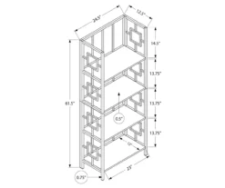 Black Square 4-Shelf Bookcase -Home Furniture 810502794 3