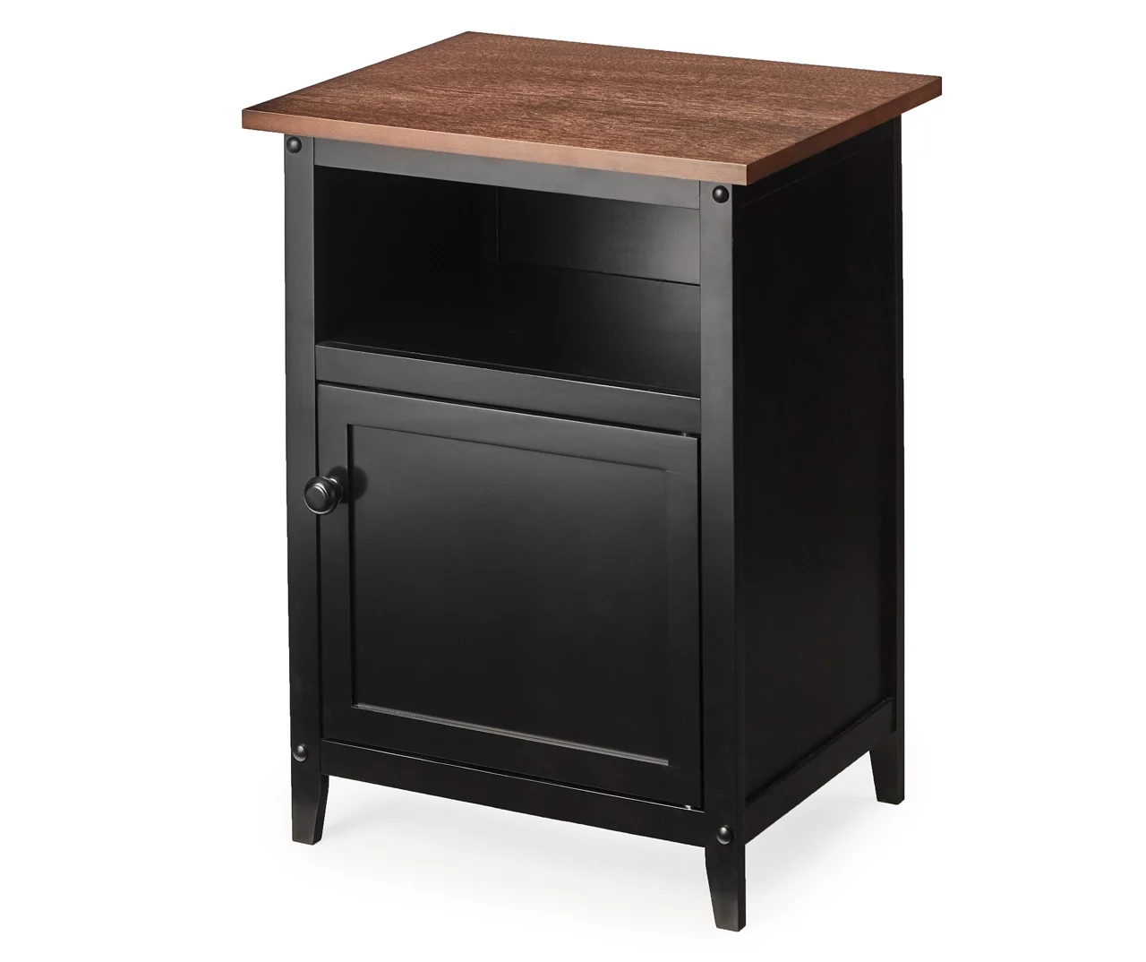 Walnut & Black Nightstand 3 Walnut & Black Nightstand