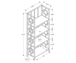Dark Taupe Square 4-Shelf Open Bookcase -Home Furniture 810512901 3
