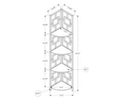 White Square 4-Shelf Corner Bookcase 9 White Square 4-Shelf Corner Bookcase -Home Furniture 810512902 3
