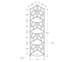 Espresso Square 4-Shelf Corner Bookcase -Home Furniture 810512903 3