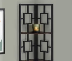 Espresso Square 4-Shelf Corner Bookcase -Home Furniture 810512903 4