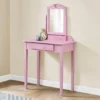 Pink Vanity Table With Mirror 2 Pink Vanity Table With Mirror -Home Furniture 810512906 1