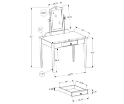 Gray Vanity Table With Mirror -Home Furniture 810512907 3