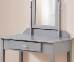 Gray Vanity Table With Mirror -Home Furniture 810512907 4