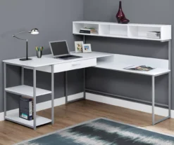 Monarch L-Shaped Corner Desk With Hutch -Home Furniture 810512935 1