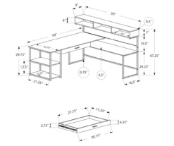 Monarch L-Shaped Corner Desk With Hutch -Home Furniture 810512935 3