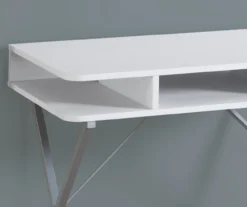 Silver & White Writing Desk -Home Furniture 810512942 4