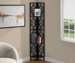 Monarch Geometric 4-Shelf Corner Bookcase -Home Furniture 810512946 1