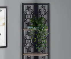 Monarch Geometric 4-Shelf Corner Bookcase -Home Furniture 810512947 4