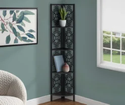 Monarch Geometric 4-Shelf Corner Bookcase -Home Furniture 810512948 1