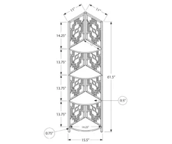 Monarch Geometric 4-Shelf Corner Bookcase -Home Furniture 810512948 3