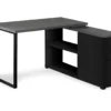 Gray & Black L-Shaped 3-Drawer Computer Desk -Home Furniture 810512962 2