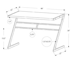 Monarch Z-Shaped Base Office Desk -Home Furniture 810512963 3