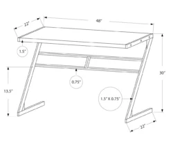 Monarch Z-Shaped Base Office Desk -Home Furniture 810512965 3