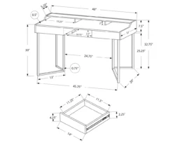 Monarch Office Desk With Riser -Home Furniture 810512967 3