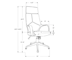 White & Gray Executive Office Chair -Home Furniture 810512972 11