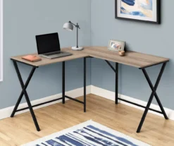 Monarch X Leg L-Shaped Corner Desk 25 Monarch X Leg L-Shaped Corner Desk -Home Furniture 810512975 1