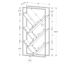 Gray 5-Shelf Slanted Bookcase -Home Furniture 810512987 3