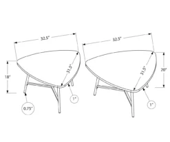 Taupe Reclaimed Triangular 2-Piece Nesting Table Set 11 Taupe Reclaimed Triangular 2-Piece Nesting Table Set -Home Furniture 810512994 3