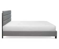Gray Hudson King Upholstered Linen Fabric Bed -Home Furniture 810513494 11