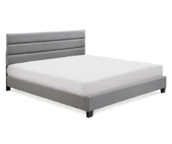 Gray Hudson King Upholstered Linen Fabric Bed -Home Furniture 810513494 2