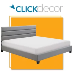 Gray Hudson King Upholstered Linen Fabric Bed -Home Furniture 810513494