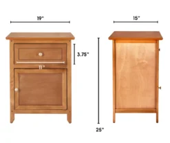 Alcott Light Brown Side Table With Drawer -Home Furniture 810513518 3