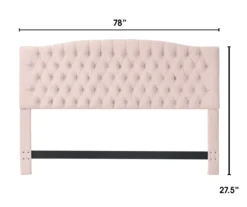 French Blush Pink Celeste Upholstered King Headboard -Home Furniture 810513528 3