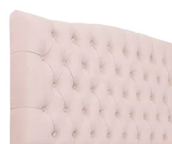 French Blush Pink Celeste Upholstered King Headboard -Home Furniture 810513528 4