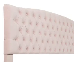French Blush Pink Celeste Upholstered Queen Headboard -Home Furniture 810513529 4