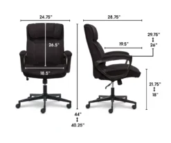 Hannah Charcoal Gray Microfiber Office Chair 40 Hannah Charcoal Gray Microfiber Office Chair -Home Furniture 810513553 3