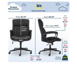 Hannah Charcoal Gray Microfiber Office Chair 33 Hannah Charcoal Gray Microfiber Office Chair -Home Furniture 810513553 A0 3