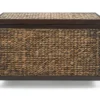 Rustic Black Wicker Storage Trunk