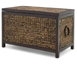 Rustic Black Wicker Storage Trunk -Home Furniture 810513555 13