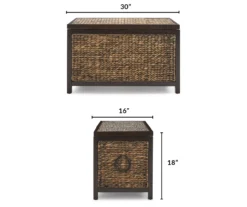 Rustic Black Wicker Storage Trunk -Home Furniture 810513555 3