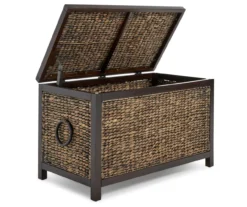 Rustic Black Wicker Storage Trunk -Home Furniture 810513555 4