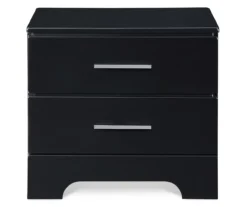 Black Hudson 2-Drawer Wood Nightstand