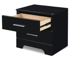 Black Hudson 2-Drawer Wood Nightstand -Home Furniture 810513557 5
