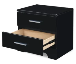 Black Hudson 2-Drawer Wood Nightstand -Home Furniture 810513557 6