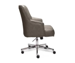 Leighton Gray Memory Foam Bonded Leather Office Chair -Home Furniture 810513560 12
