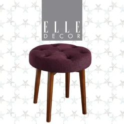 Penelope Eggplant Tufted Stool -Home Furniture 810513574
